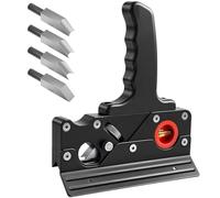 HYCHIKA Chamfer Plane, Edge Corner Flattening Tool for Wood, 45° Hand Planer with 4 Cutter Heads, Ergonomic Handle, Locating Bubbles, Edge Banding Trimmer, Wood Planer Hand Tool for Woodworking