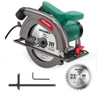 HYCHIKA Circular Saw - 1300W Electric Saw 4500RPM, High Power Motor, 24T Blade(185mm), Cutting Depth 65mm (90º), 45mm (45º), Safety Switch, Dust Extraction