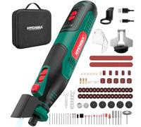 HYCHIKA Cordless Rotary Tool 8V 2.0Ah Larger Battery, 5-Speed 30000RPM Max,145Pcs Accessories Kit Chainsaw Sharpener and LED Work Light, for Detail Sanding Polishing Cutting Drilling DIY Engraving