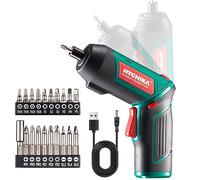 HYCHIKA Cordless Screwdriver, Cordless Screwdriver 6 N·m Torque and 2000 mAh Battery 3.6 V with 20 Accessories, LED Light, Magnetic Chuck for Screws