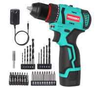 HYCHIKA Electric Cordless Drill 16.8V with 1.5Ah Battery, 45N·m and 23+1 Torque Setting, 10mm Keyless Chuck, 2 Variable Speed, 53PCS Accessories.