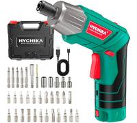 Hychika Electric Screwdriver, 6 Nm Torque Cordless 2000 Mah 3.6 V With 35 Accessories, Led Light And Rear Flashlight, Usb Cable