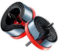 HYCHIKA Hole Saw Sets, Spring Steel Hole Cutter Kit, with 12PCS 26mm-95mm Saw Blades, 2 Installation Plate, 1 Allen Wrench, 2 Drill Bits, Ideal for Drilling Wood and Plasterboard