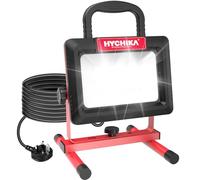 HYCHIKA LED Work Light, 100W 12000LM Construction Light, IP65 Waterproof Job Site Lights, 6500K Daylight White with Foldable Stand, 2m Cable for Workshop Garage Camping Garden