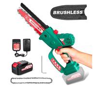HYCHIKA Mini Chainsaw Cordless, 8 Inch Brushless Electric Chainsaw, 18 V Battery Powered Chain Saw with Oiler, 4000 mAh Battery, Hand Chiansaw for Tree, Garden, Wood Cutting, Gifts for Men Women