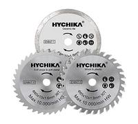 HYCHIKA Mini Circular Saw Blades 3 PCS Diameter: 85mm, Arbor: 10mm, HC/HS/Diamond 4500 RPM