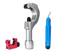 HYCHIKA Pipe Cutter Set 3-50mm / 0.1-2" with deburrer - Versatile Pipe Cutter for All Common Metals Such as Copper, Aluminium or Plastic (e.g. PVC & PE) Also as Composite Pipe