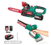 HYCHIKA Power Tool Combo Kit, Mini Chainsaw Cordless, 8 Inch Brushless Electric Chainsaw, 18V Cordless Chain Saws, 18V Battery, Charger, Hand Chiansaw for Tree, Garden, Wood Cutting