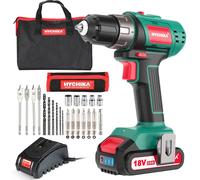 HYCHIKA Powerful 18V Cordless Drill Driver 45Nm 2 Speed with 1.5Ah Battery in Green HYCHIKA Green