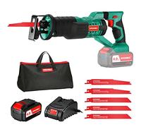 HYCHIKA Reciprocating Saw, 18V Cordless Saw with 0-2800 SPM Variable Speed, Fast Blade Change, 6 PCS Blades, LED Light, 1x Battery with Fast Charger, for Wood and Metal Cutting