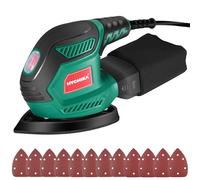 HYCHIKA Sander for Wood 200W, Electric Sander with Dust Collector, 12PCS Sandpapers, 14000RPM Compact Electric Detail Sander Ideal for Tight Space Sanding, Furniture Finishing