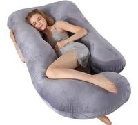 HychYAYA 60 Inch Full Body Pregnancy Pillows for Sleeping Cooling Pregnancy Pillow,U Shaped Pregnancy Body Pillow,Maternity Pillows for Pregnant Women with Removable Washable Velvet Cover.(Grey)