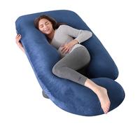 HychYAYA 60 Inch Full Body Pregnancy Pillows for Sleeping Cooling Pregnancy Pillow,U Shaped Pregnancy Body Pillow,Maternity Pillows for Pregnant Women with Removable Washable Velvet Cover. (Blue)
