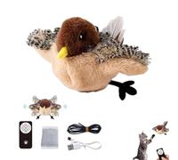 HYCIM Flying Bird Cat Toy, Simulated Chirping Flapping Bird Cat Toy Wings, Rechargeable Interactive Flappy Bird, Realistic Cat Toys, Moving Bird Catnip Toys for Indoor Cats (1PCS-A)