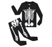 HYCLES Boys Halloween Pyjamas Kids Glow in The Dark with Skeleton Bones for Unisex Boys Girls Cotton Nightwear Age 4 Years