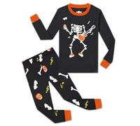 HYCLES Boys Halloween Pyjamas Kids Glow in The Dark with Skeleton Bones for Unisex Boys Girls Cotton Nightwear Age 7 Years