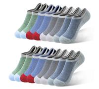 HYCLES Mens Invisible Trainer Socks No Show Ankle Socks for Men 8 Pairs Low Cut Breathable Cotton Liner Socks with Non-Slip Silicone Stripes Green 5-9