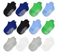 HYCLES Toddler Grip Socks 12 Pairs for 5-7 Years Baby Boys Girls Ankle Socks with Grips - Kids Non Slip/Anti Skid Socks