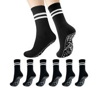 HYCLES Yoga Grip Socks Non Slip Pilates Socks for Women Breathable Cotton Sock for Ballet, Dance, Hospital, Home, Workout, Fitness, Running 3 Pairs