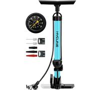 Hycline Bike Floor Pump with Gauge - 160 PSI High Pressure Bicycle Pumps - Durable Air Pump Fits Presta & Schrader Valve - Inflator for Road MTB Tire, Ball, Balloon, Inflatables - Blue
