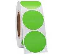 Hycodest 1.5" Circle Thermal Sticker Labels, Multi-Purpose Self-Adhesive Round Direct Thermal Labels for Labels Printer 1000 Labels (Green)