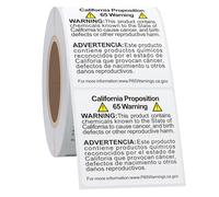 Hycodest 1.5" x 1.5" Prop 65 California Warning Labels 500 Short Form Warning Labels Square Adhesive Stickers