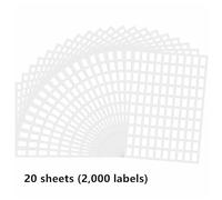 Hycodest 13x8mm 2000 Pcs Small Blank Matte White Price Tag Labels, Plain Stickers to Write on with Smudge Free Writing Surface