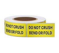 Hycodest 1x2 inch DO NOT Crush Bend OR FOLD Warning Shipping Stickers Self Adhesive 500 Labels Yellow