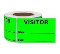 Hycodest 2x3 inch Visitor Pass Name Stickers Labels Visitor Identification Labels Stickers 300 pcs (Green)