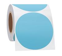 Hycodest 3" Circle Thermal Sticker Labels, Multi-Purpose Self-Adhesive Round Direct Thermal Labels for Labels Printer 350 Labels (Light Blue)