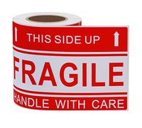 Hycodest 4x6 inch Fragile Labels 100 PCS Handle with Care Shipping Warning Label, This Side Up