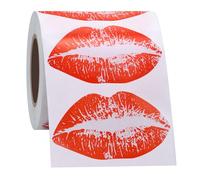 Hycodest 56x34mm Transparent Red Kissing Lip Stickers Removable Sexy Body Decoration Stickers Total 300 Pieces