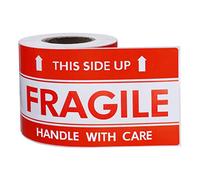 Hycodest 76x127mm Fragile Labels 100 PCS Handle with Care Shipping Warning Label, This Side Up