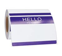 Hycodest 89x60 mm Purple Hello My Name is Sticky Name Stickers Rectangle Write on Name Labels Tags, 200 Sticker…
