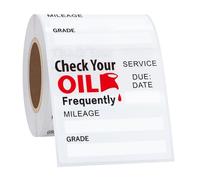 Hycodest Checkered Flag Oil Change Stickers Reminder Labels 200 Pcs 1.7x1.7" Windshield Stickers Transparent PET, Check
