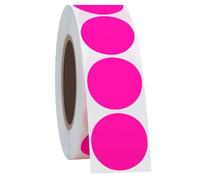 Hycodest Fluorescent Pink Color Coding Dot Sticker Labels Write on Stickers, 1000 Stickers, 1 inch