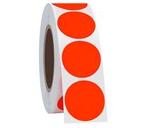 Hycodest Fluorescent Red Color Coding Dot Sticker Labels Write on Stickers, 1000 Stickers, 1 inch