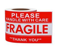 Hycodest Fragile Stickers 76x127mm 100 PCS Please Handle with Care Thank You Shipping Labels Warning Label