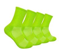 Hycome 4Pairs Socks Sport Running Calf Socks Performance Cushioned Breathable Crew Socks for Men Women, 4pairs Green, Medium-A