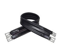 Hy Equestrian Leather Padded Atherstone Girth Black - 95cm (38") · Black · One End