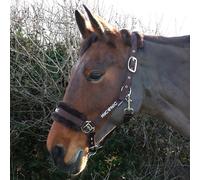 HYCONIC Faux Fur Head Collar and Lead Rope Brown for Horses - Full