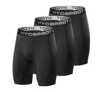 HYCOPROT 1 or 3 Pack Mens Compression Shorts Spandex Sports Underwear Athletic Performance Base Layer Shorts Quick-Drying Tights Leggings Workout Running Active (Black, XXL)