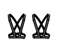 HYCOPROT 2 Pack Reflective Vest Adjustable Safety Hi Vis High Visibility Sports Gear for Outdoor Night Running Cycling Hiking Biking Motorcycle Dog Walking Men Women Kids (Black)¡
