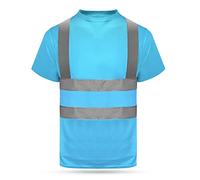 HYCOPROT Hi Vis T-Shirt Viz High Visibility Reflective Safety Vest Waistcoats Breathable Light Short Sleeve Workwear Visibility Shirts