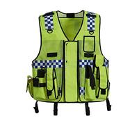 HYCOPROT Hi Vis Viz High Visibility Mesh Reflective Safety Vest Security Adjustable Tactical Traffic Police Construction Heavy Duty Utility Premium with Multi Pockets,One Size Fit All (Ultimate)