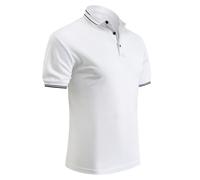 HYCOPROT Men's Polo Shirts Short Sleeve Golf Polo Breathable T Tennis Summer Shirt Outdoor Sports Athletic Moisture Wicking Quick Drying Tshirt for Men Adult Golf Workout Gym Work Regular Fit White