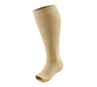 HYCOPROT Plus Size Compression Socks for Women Men Open Toe Wide Calf Graduated Medical Support Stocking Knee High Pressure Sock Varicose Vein Swollen Legs Pregnancy Travel Flight 20-30 mmHg 1 Pair