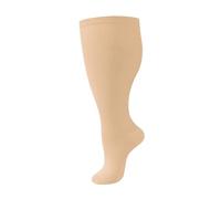 HYCOPROT Plus Size Compression Socks For Women Men Wide Calf Graduated Medical Support Stocking Knee High Pressure Sock Varicose Vein Swollen Legs Pregnancy Travel Flight 20-30 mmHg 1 Pairs Beige 7XL