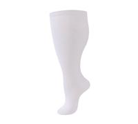 HYCOPROT Plus Size Compression Socks For Women Men Wide Calf Graduated Medical Support Stocking Knee High Pressure Sock Varicose Vein Swollen Legs Pregnancy Travel Flight 20-30 mmHg 1 Pairs White 5XL