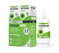 Hycosan Fresh - Twin Pack - Eye Drops with Hyaluronic Acid for Soothing Relief of Mild Dry Eyes, Irritation, or Redness from Screen Use - Preservative Free - 2x225 Measured Doses